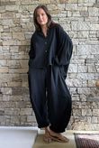 Hush Pillow Cotton Nero Boyfriend Shirt Black
